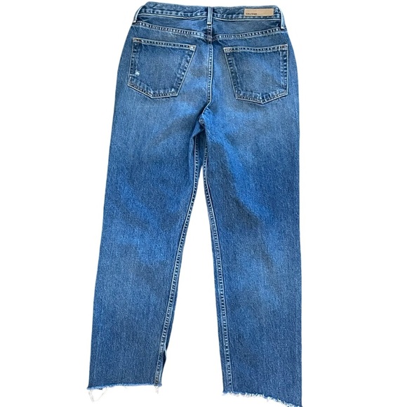 GRLFRND Helena Straight Leg Raw Step Hem Blue Denim Jean Size 28 - Picture 5 of 12